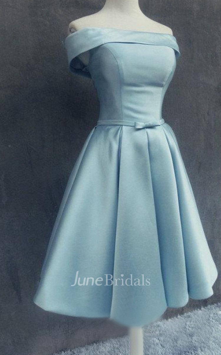 Light Blue Short Satin Dress