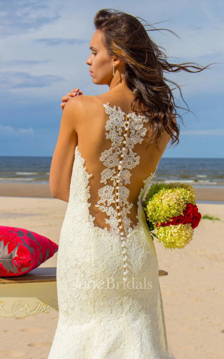 Trumpet Tulle Lace Weddig Dress With Illusion