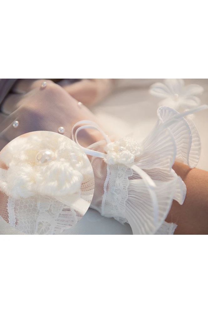 Korean Short Paragraph Lotus Leaf Lace Gloves