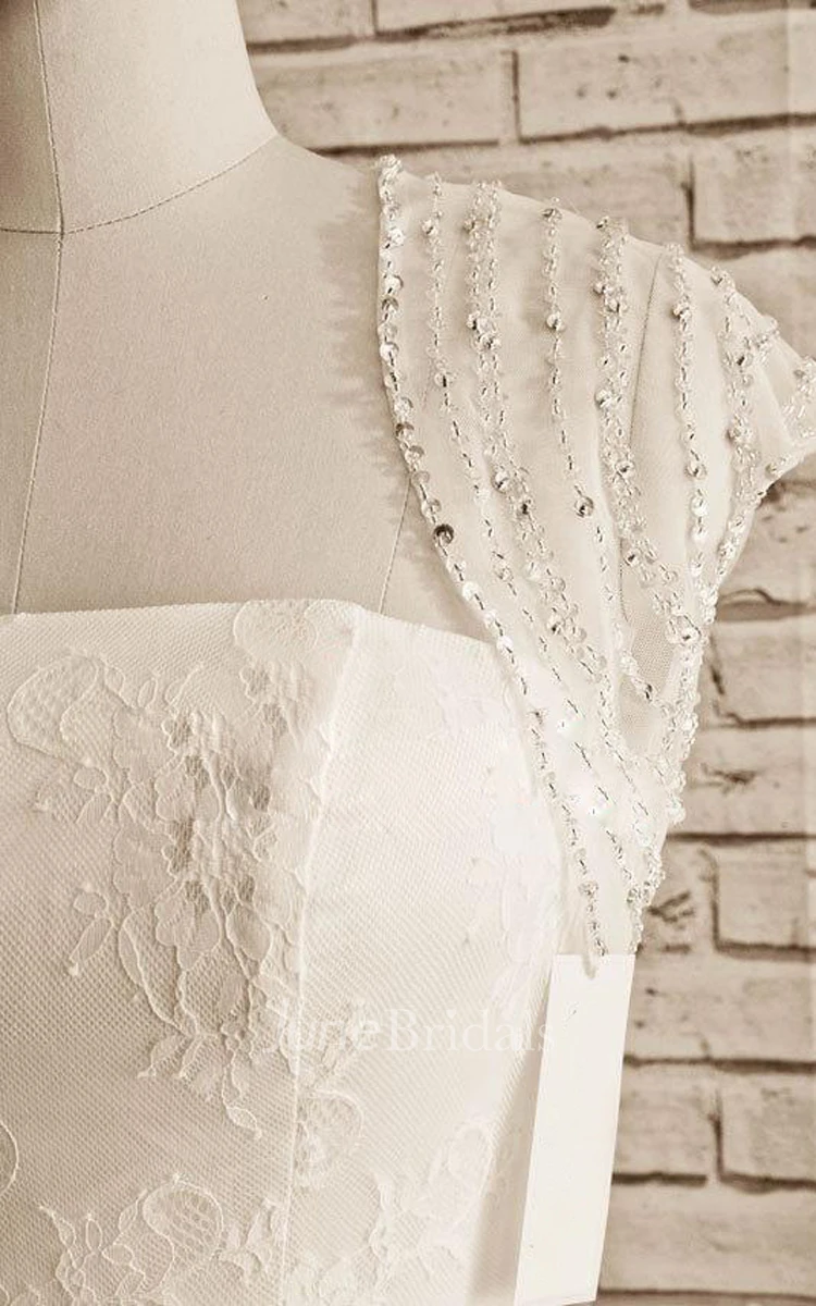 Tulle Lace Satin Dress With Appliques Sash Ribbon Jacket Bolero