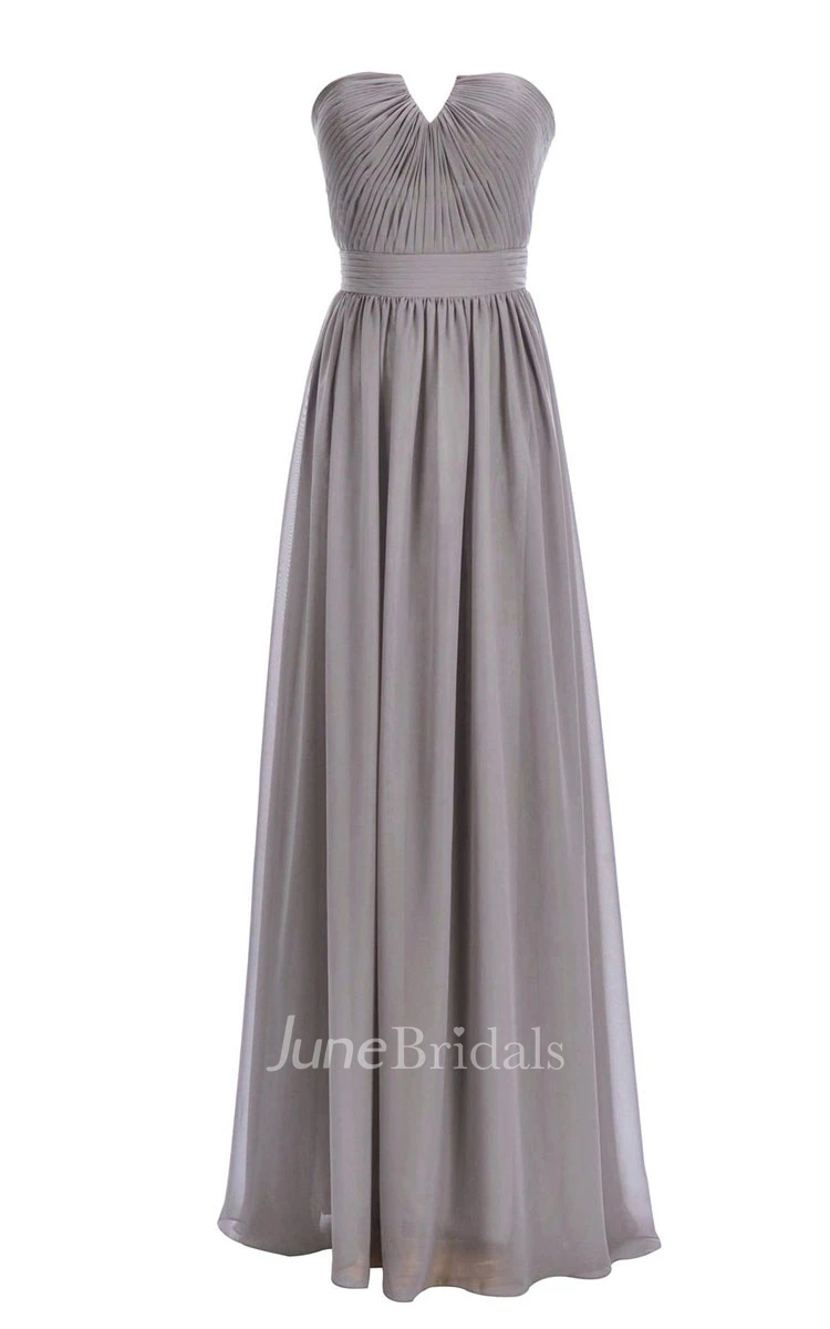 One-shoulder Sweetheart Long Empire Dress With Side Slit