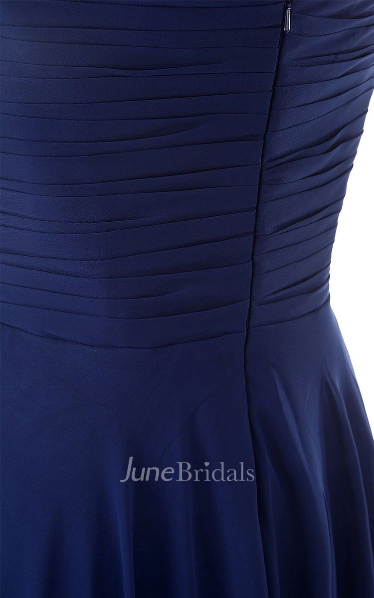 Sweetheart Criss-cross Chiffon A-line Gown With Zipper Back