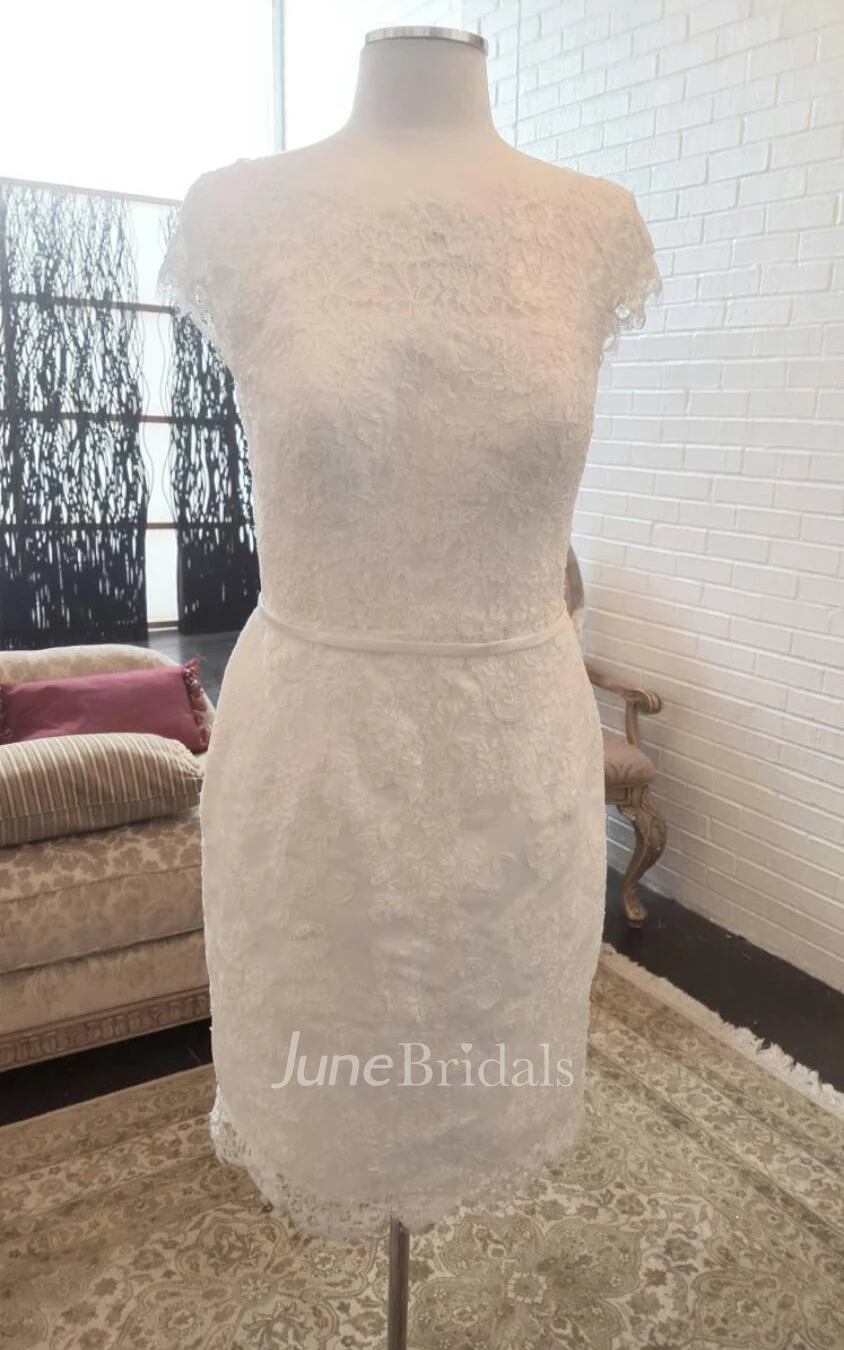 Lace Trumpet Style Detachable Train Reception Wedding Open Back Dress