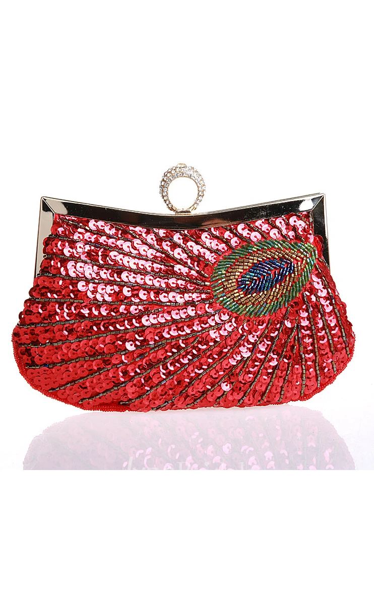 Sequin Peacock Clutch