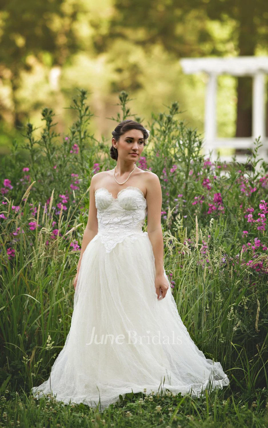Short Tulle Lace Weddig Dress With Sash Ribbon