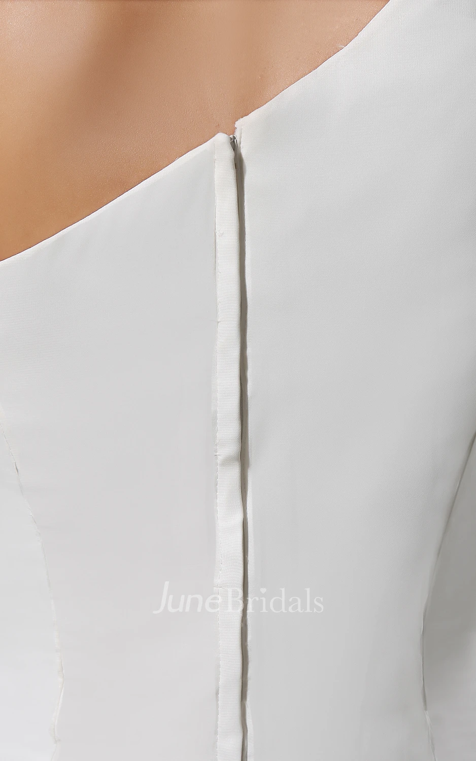 Shining Asymmetrical One-Shoulder Column Gown With Brush Train