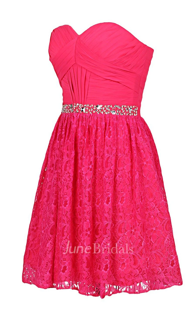 Sweetheart Bridal Dress With Beading and Lace Skirt