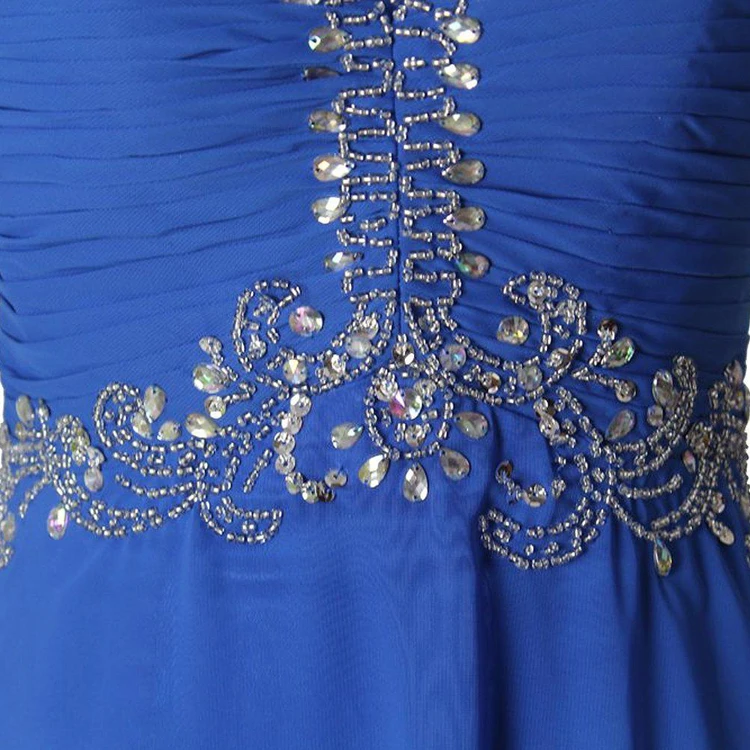 Cap-sleeved Chiffon Dress With Beading and Illusion Back