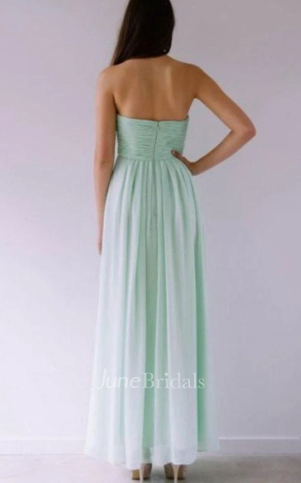 Sweetheart Ankle-Length Criss Cross Chiffon Dress