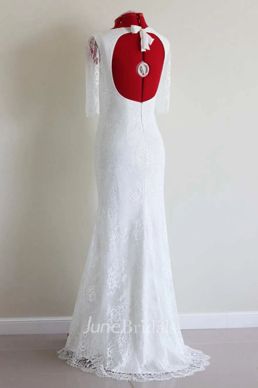 Chiffon Satin Lace Zipper Wedding Dress