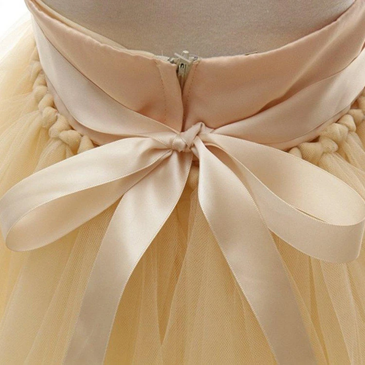 Sleeveless Haltered A-line Dress With Flowers and Pleats