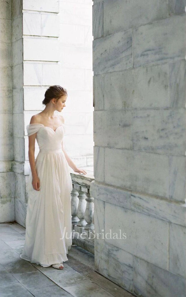 Ruffle Skirt Chiffon Wedding Dress