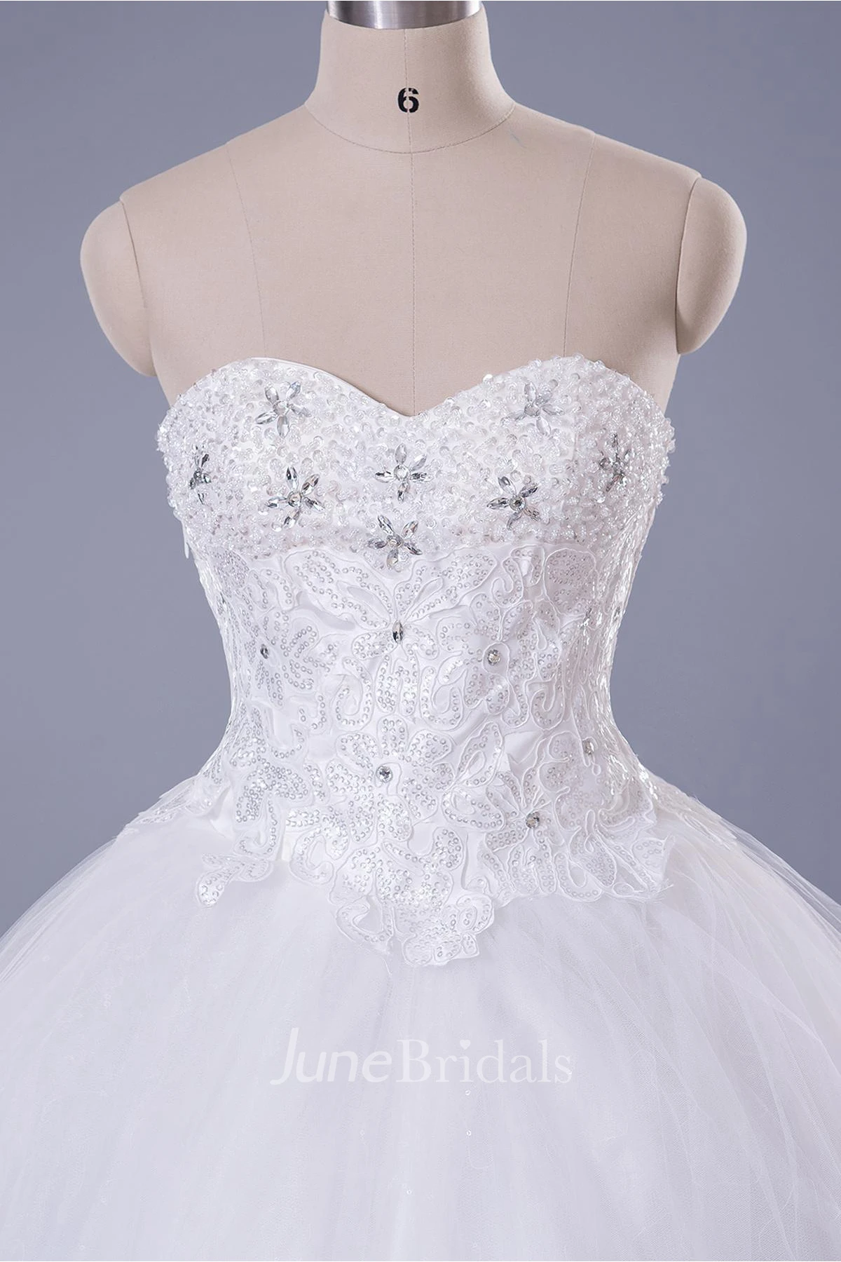 Modern Sweetheart Sleeveless Tulle Lace Wedding Dress With Beadings Lace-up