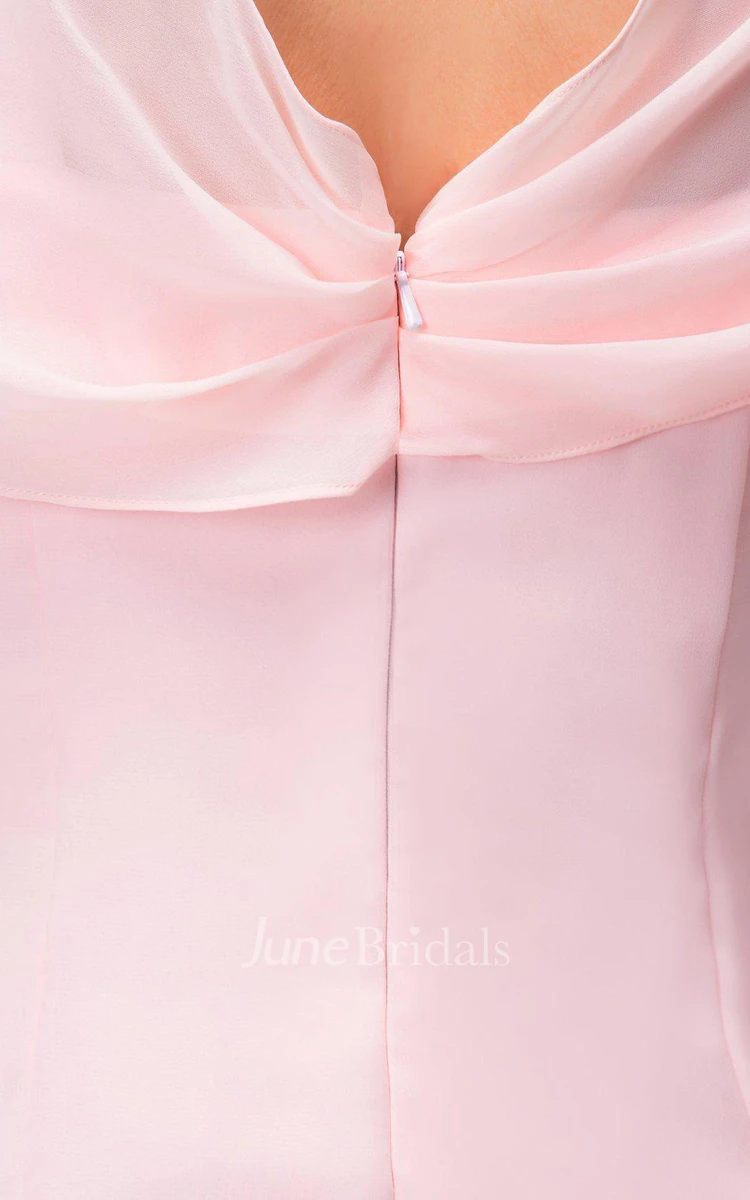 Short-sleeved Chiffon Dress With Floral Bodice