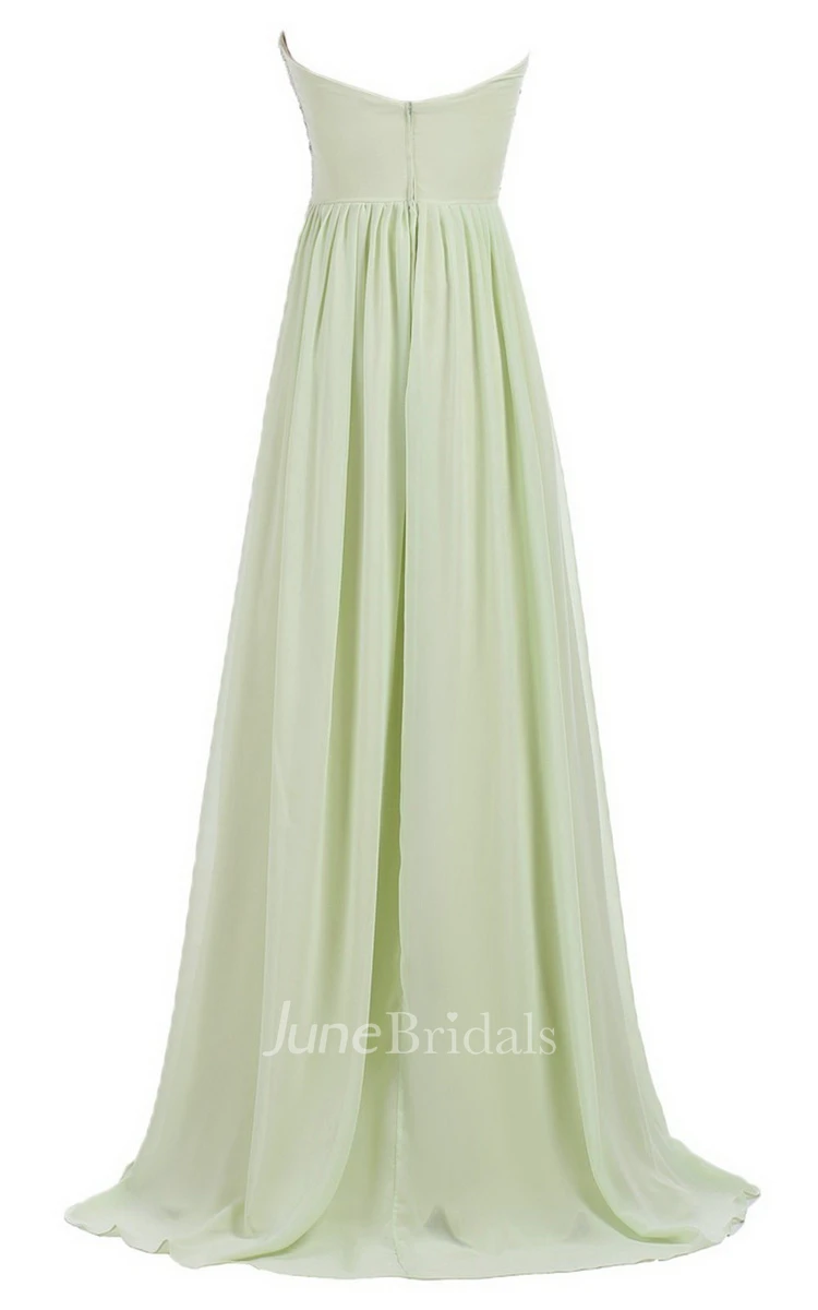 Sweetheart Empire Long Gown With Sequined Bodice