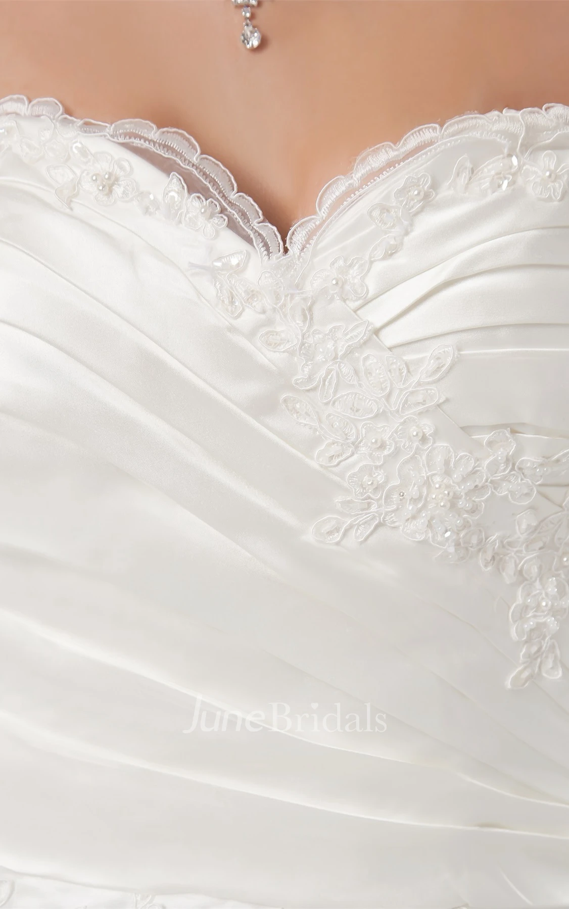 lace mermaid sweetheart dress with brush train and low-v back