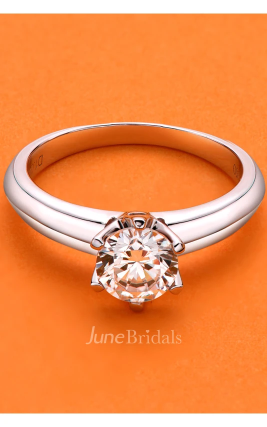 Classic Round Cut 925 Silver Wedding Rings