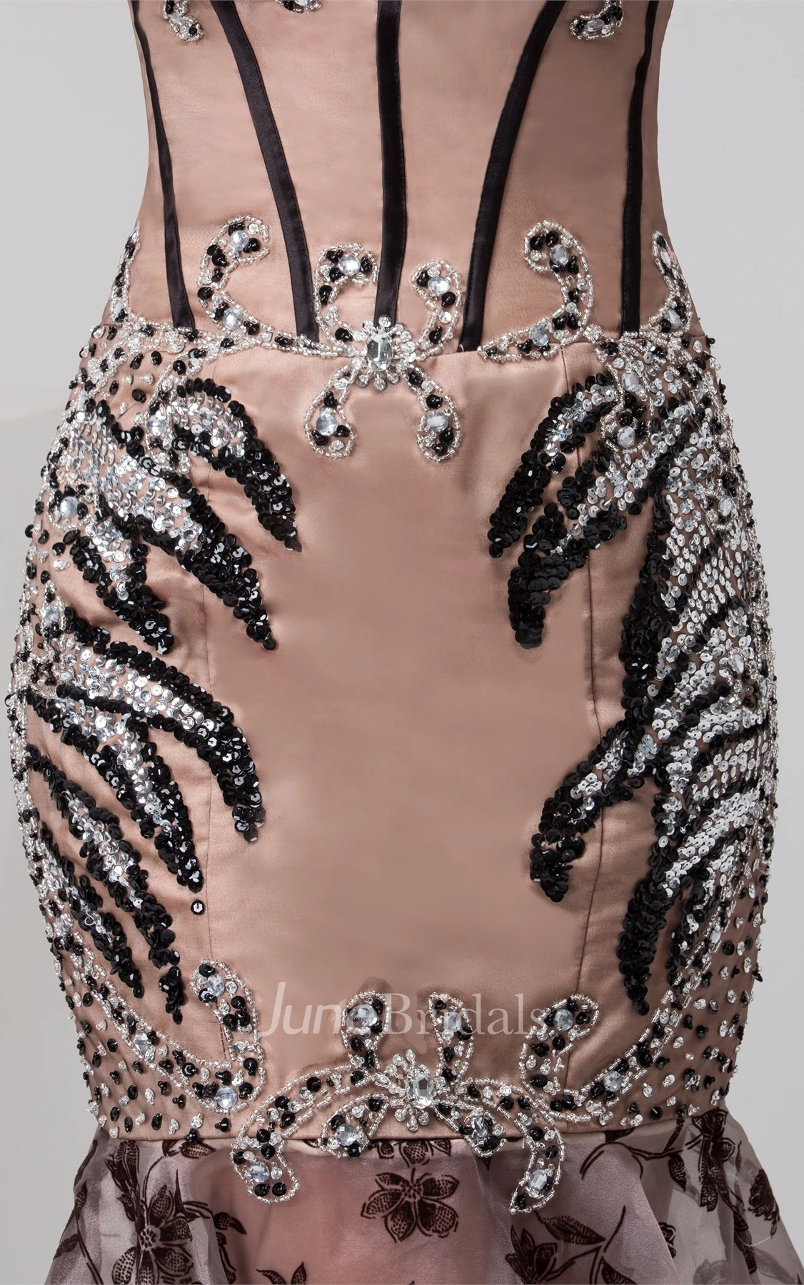 Sweetheart Column A-Line Gown with Lace and Rhinestone