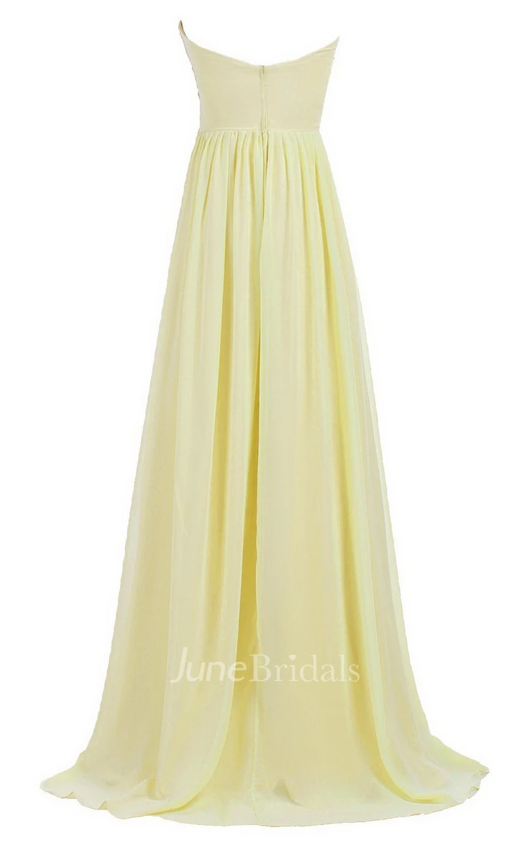 Sweetheart Empire Long Gown With Sequined Bodice