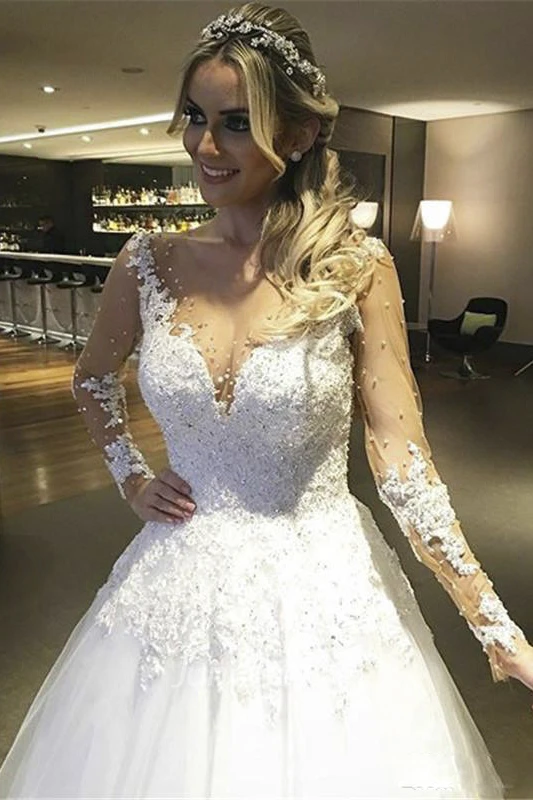 Sheer See-Through Wedding Dresses & Gowns