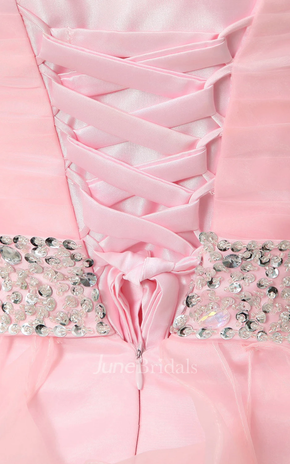 Sweetheart Short Dress With Cascading Ruffles And Beaded Waist