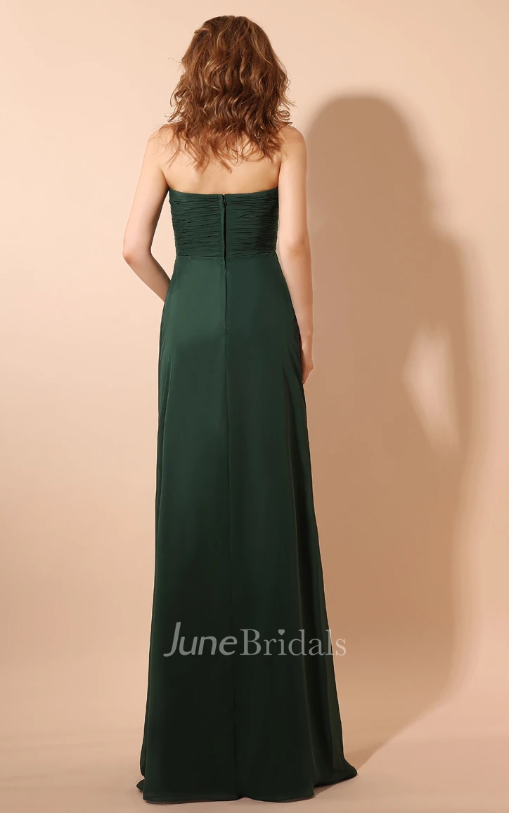 Maxi Sweetheart Sleeveless Dress With Crisscross Ruching