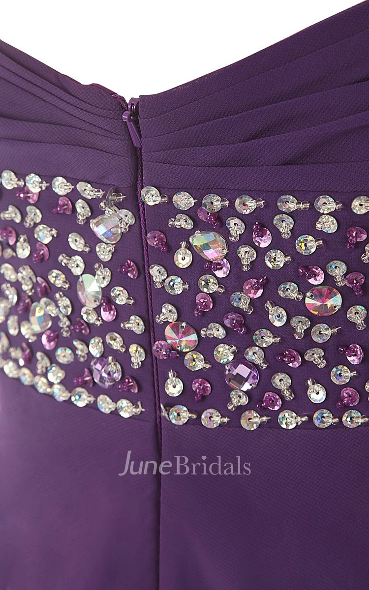 Sweetheart High-low Wedding Dress With Draping and Beading