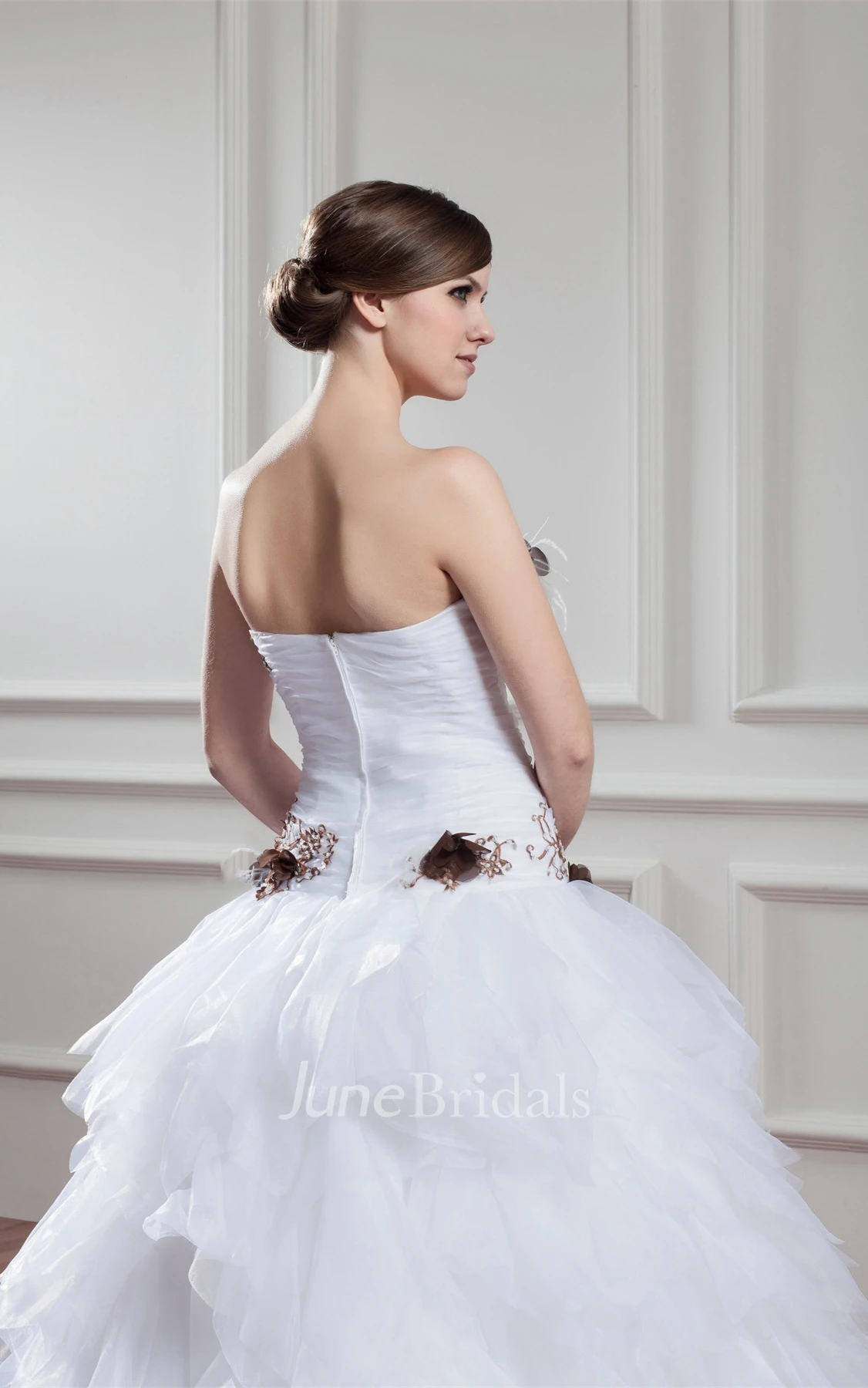 Sweetheart Criss-Cross Tiered A-Line Dress with Flower and Appliques