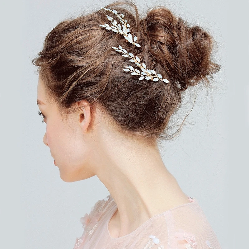 A Pair of Handmade Leaf Style Hair Combs