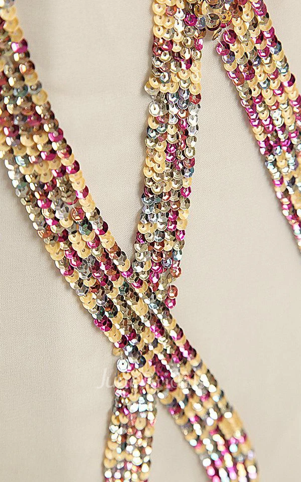 Mermaid Floor-length Sweetheart Tulle&Satin Dress With Sequins