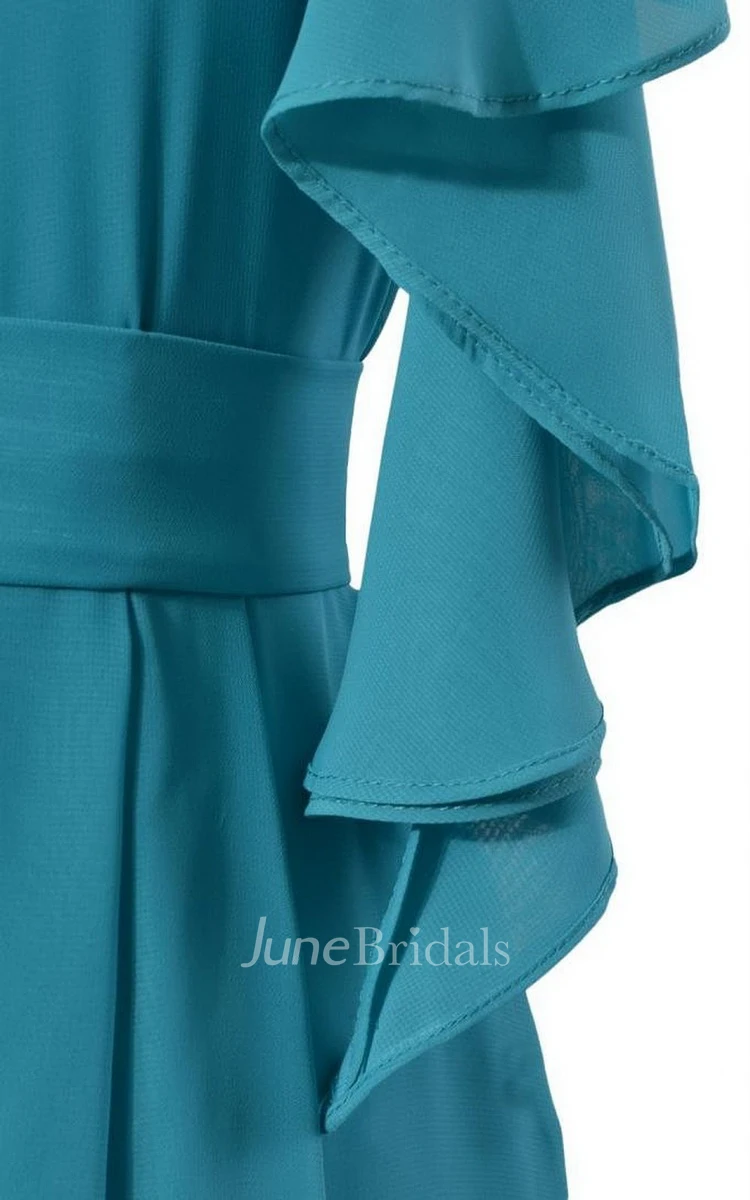 Simple One-shoulder A-line Short Dress With Band