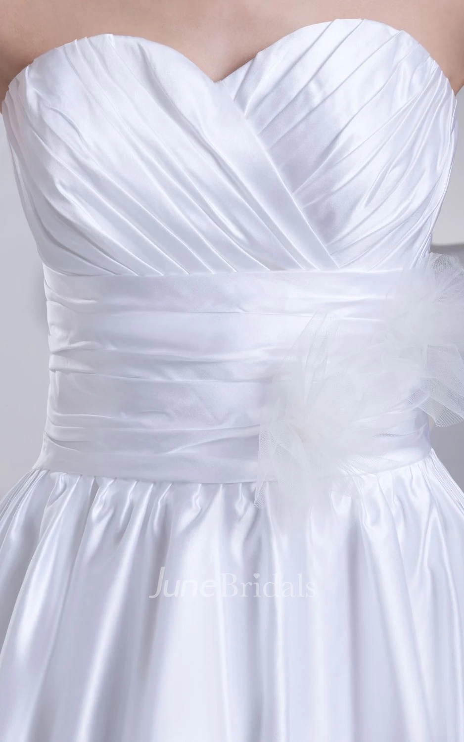 Glamorous Sweetheart Criss-Cross A-Line Dress With Floral Waist