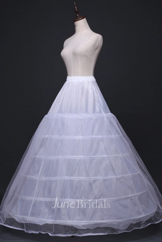 New Skirt Petticoat with Elastic Waist 6 Steel Ring Plus Mesh Wedding Skirt
