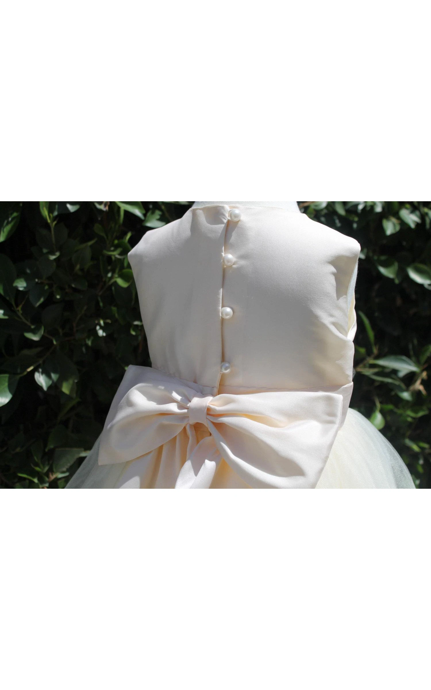 Sleeveless Jewel Neck Flower Waist Tulle Special Occasion Dress With Satin Bodice