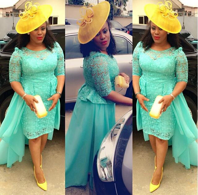 Gorgeous Lace Hi-Lo Cocktail Dress Chiffon