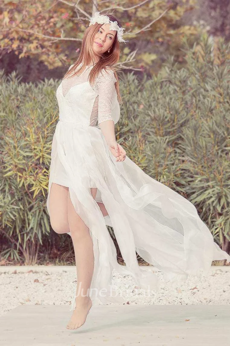 Chiffon Lace Embroidered Wedding Dress