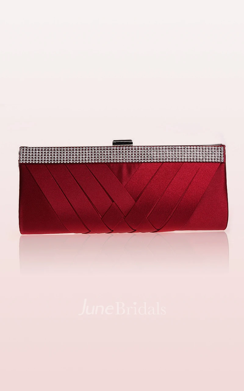 Rhinestone Woven Clutch