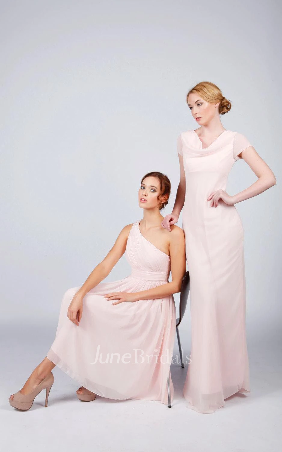 White One Shoulder Knee Length Bridesmaid Prom Dress