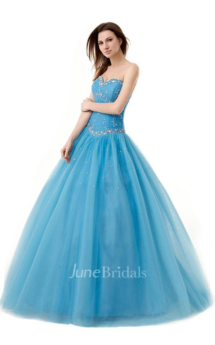 Sweetheart A-line Ballgown With Sequined Waistline