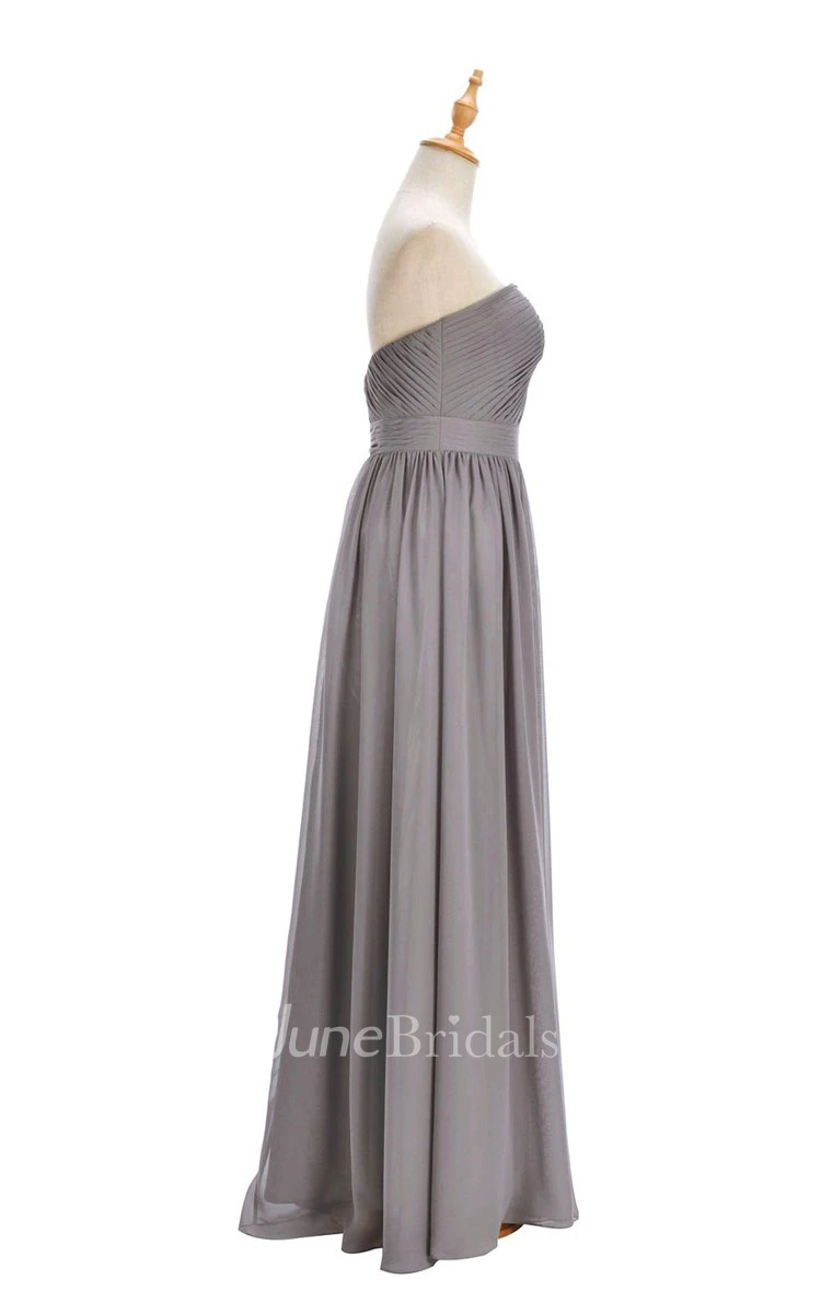 One-shoulder Sweetheart Long Empire Dress With Side Slit
