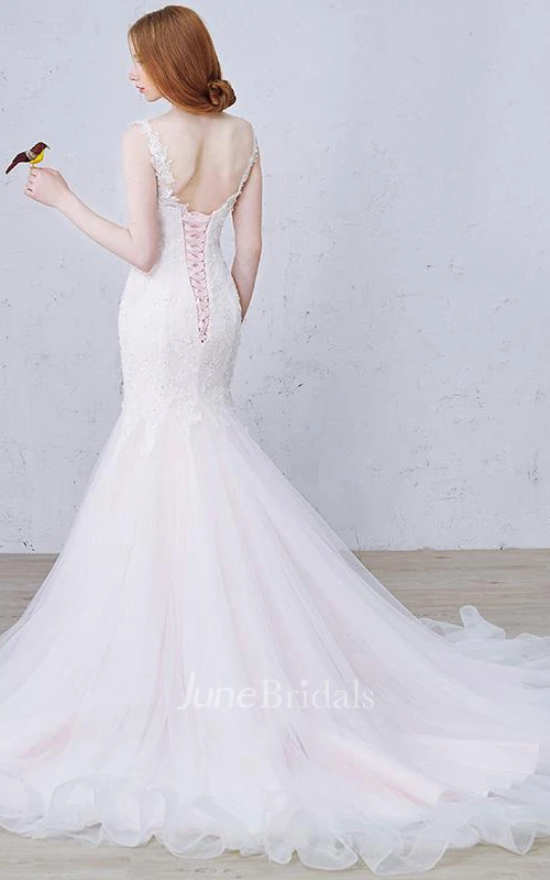 Mermaid Scoop Sleeveless Draping Dress