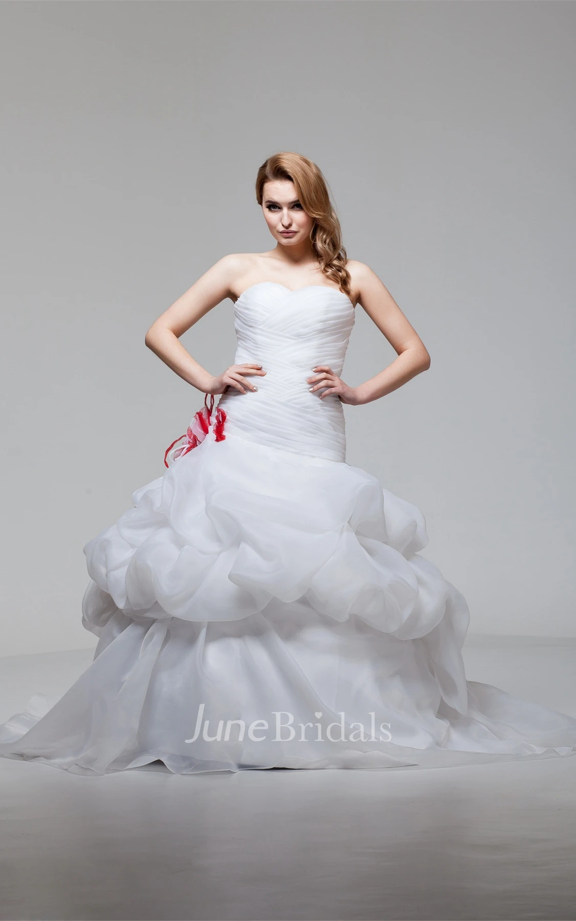 Sweetheart Criss-Cross A-Line Ball Gown with Ruching and Pick Up