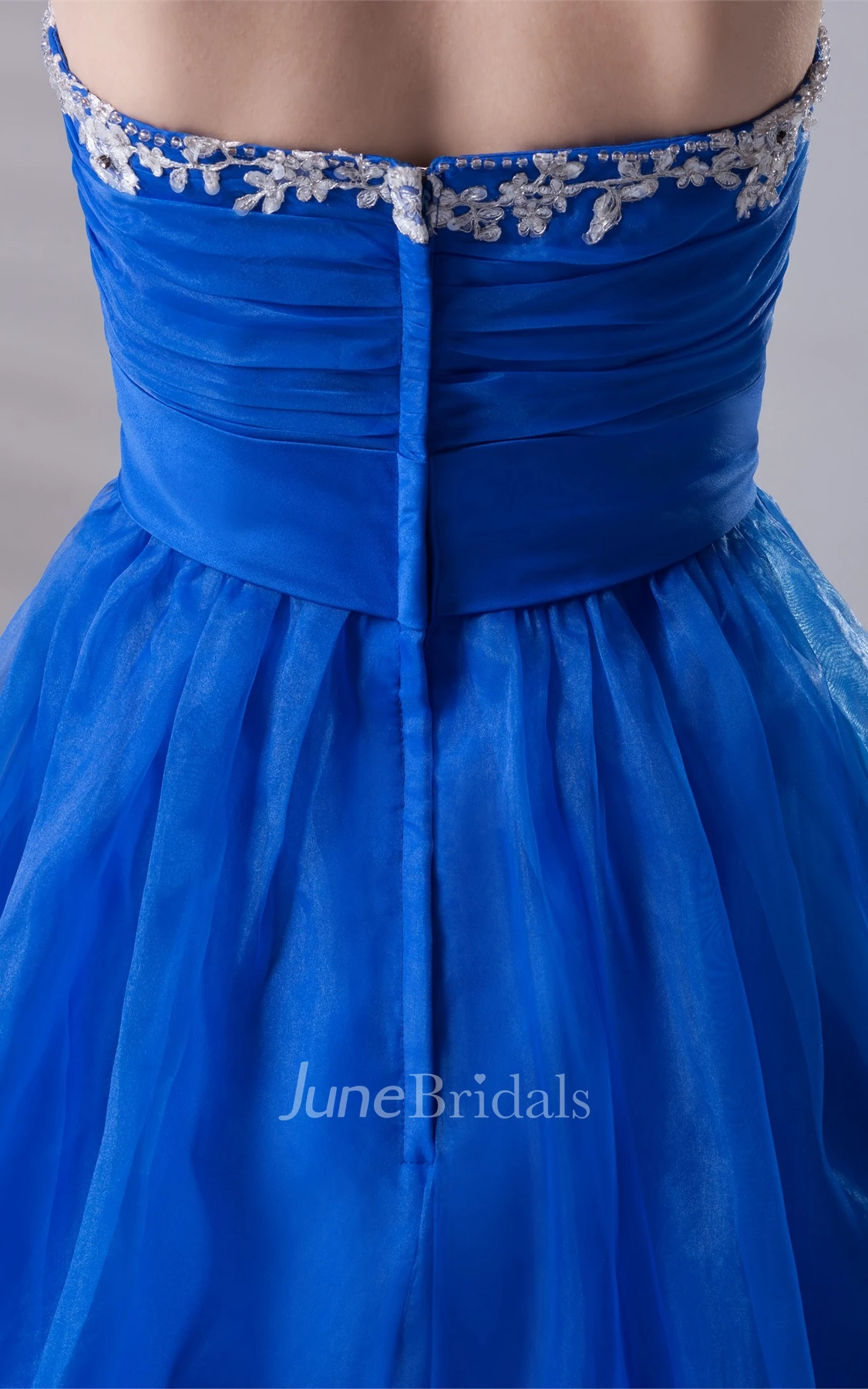 Sweetheart Criss-Cross A-Line Gown with Appliques