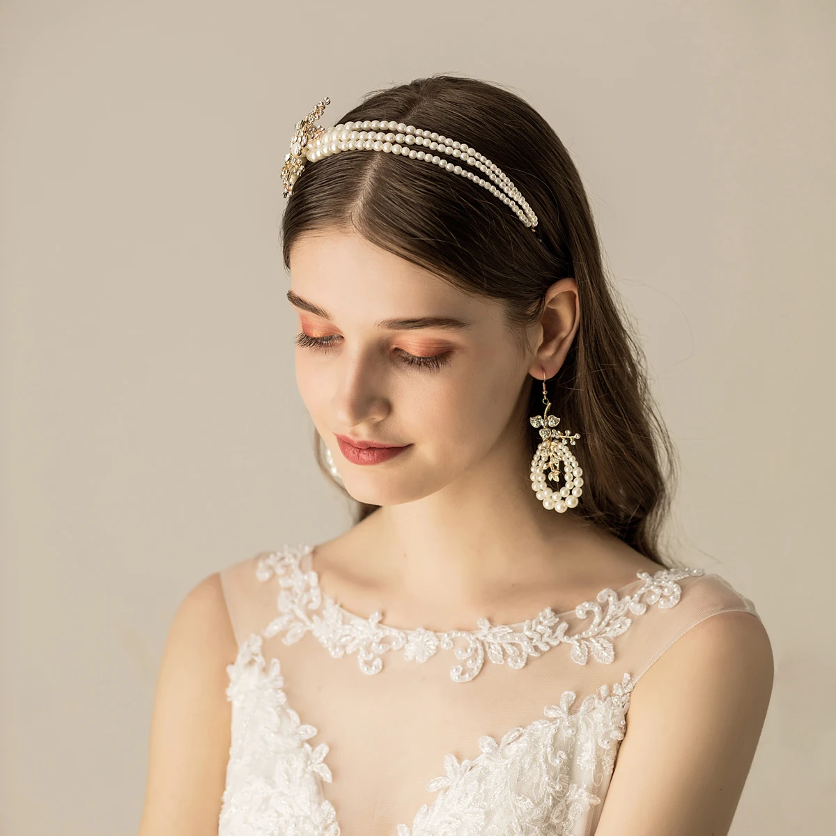 Western Style Original Pearl Headbands and Earrings