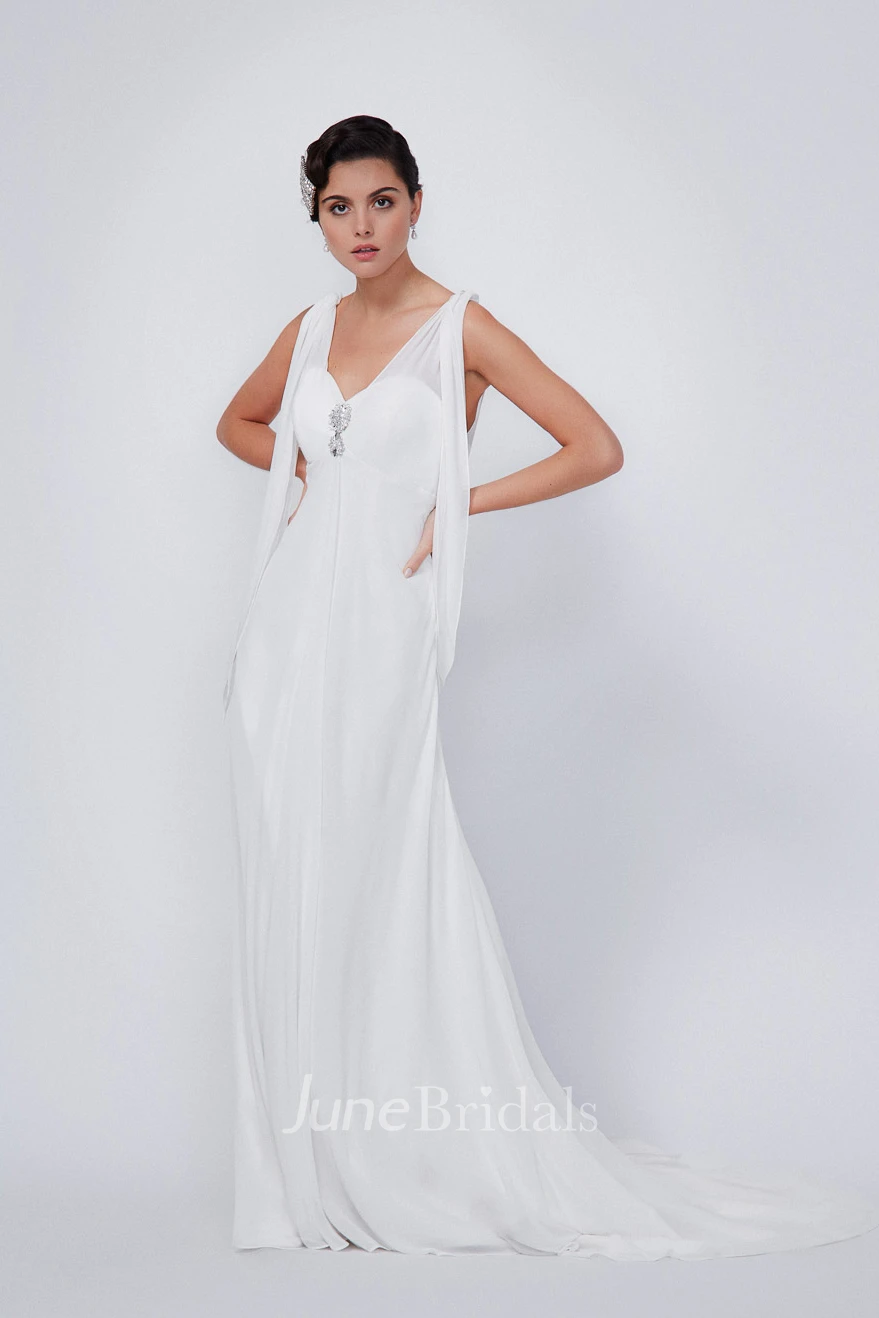 Sexy Sleeveless Court Train Wedding Dress With Lace-up/Corset Back