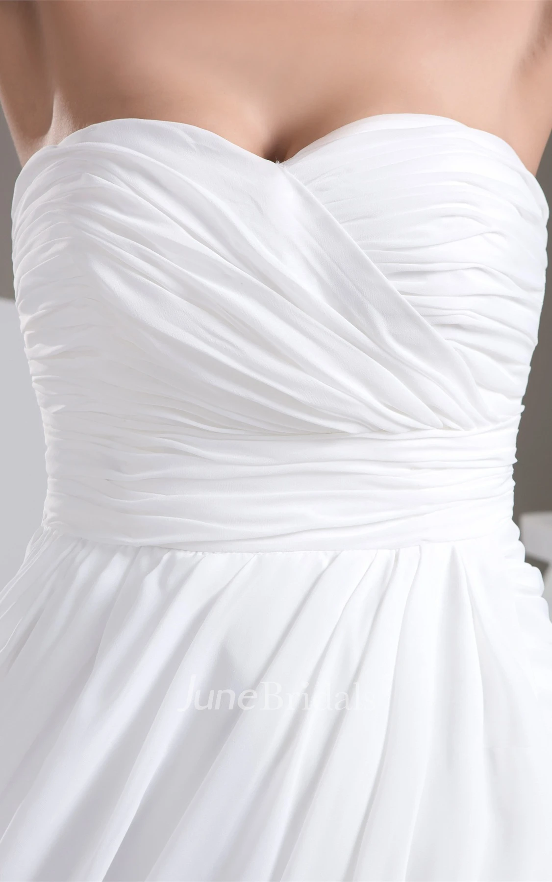 Sweetheart Criss-Cross Front-Split Dress with Pleats