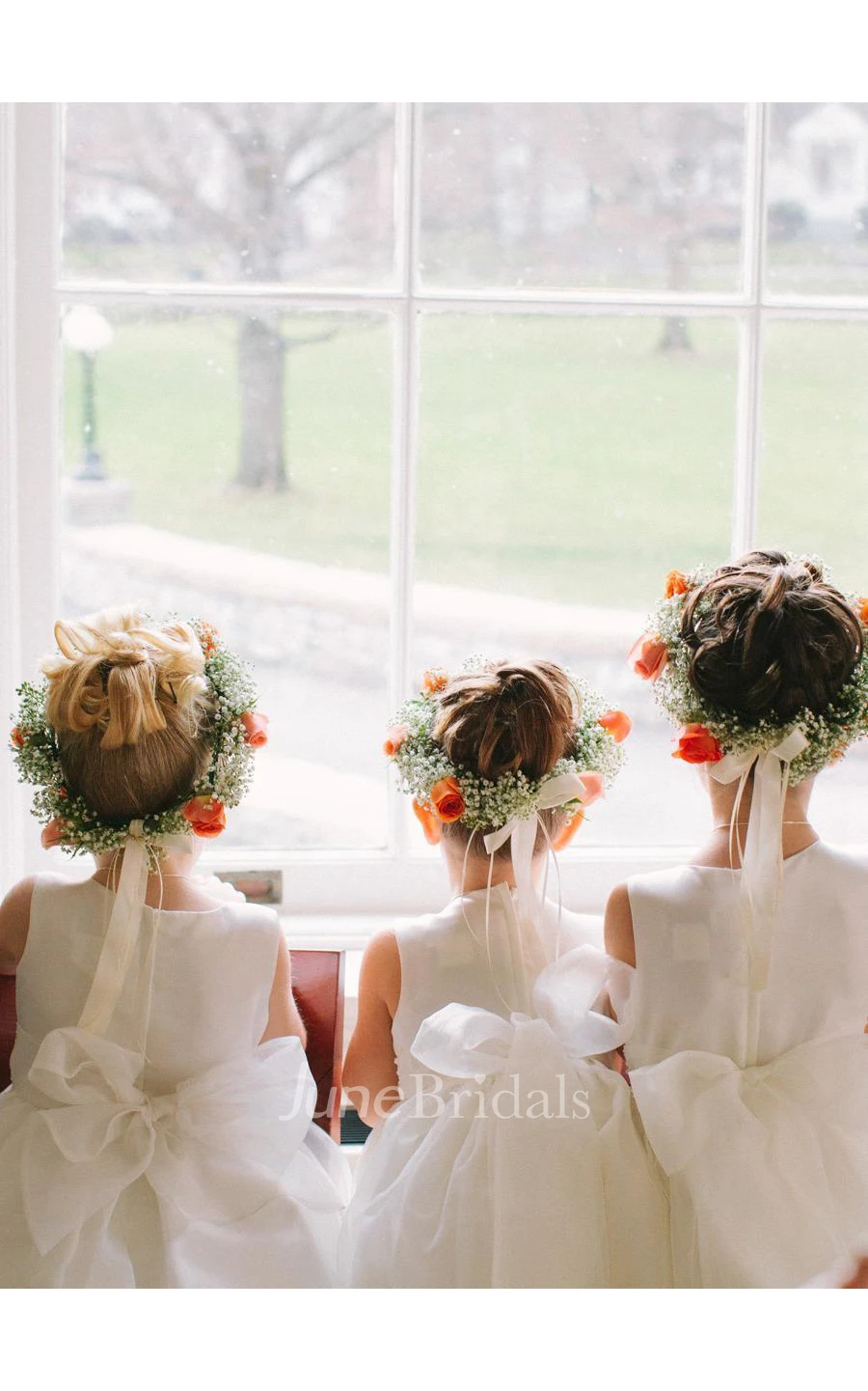 Lovely Jewel White Princess Flower Girl Dress Bowknot Sleeveless