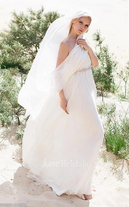 Boho Chiffon Spaghetti Floor-Length Dress With Waist Jewellery