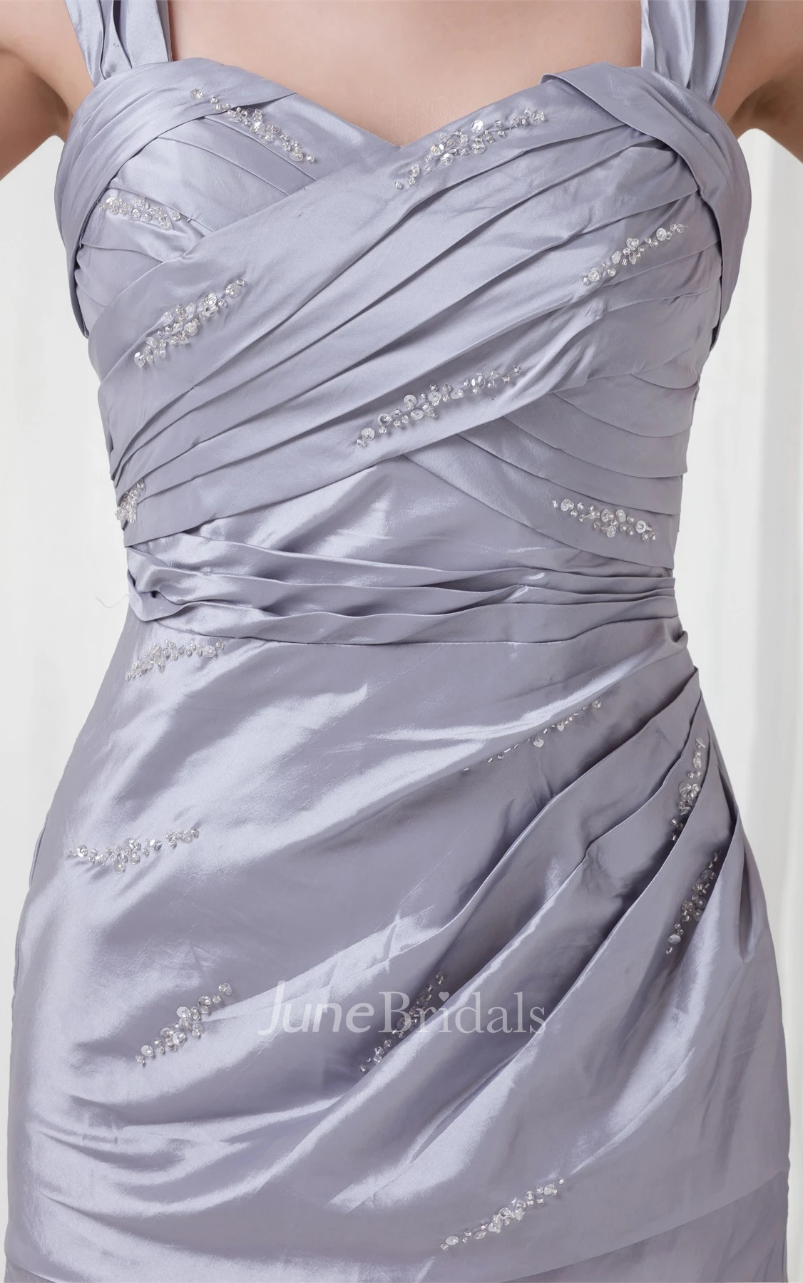 Refined Ruched Trumpet Gown with Stress and Bolero