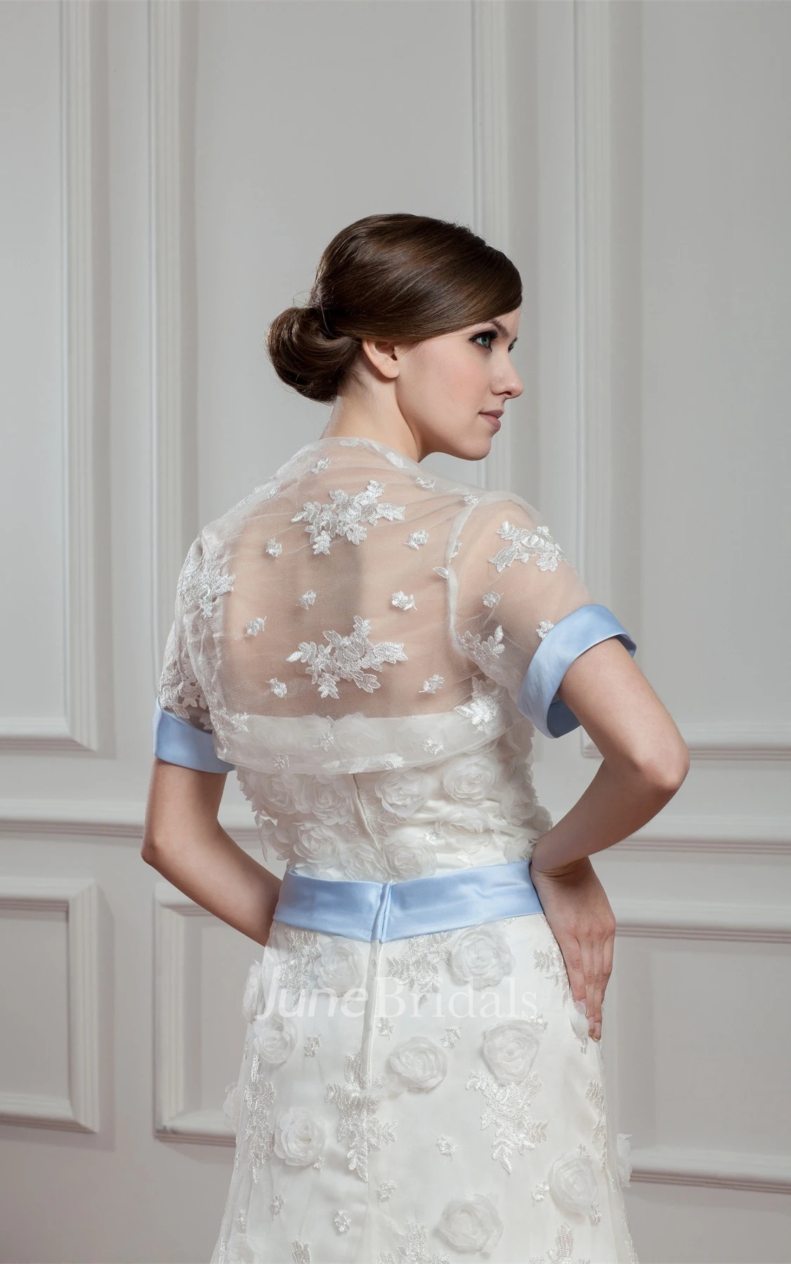 Floral Strapless A-Line Floor-Length Dress with Appliques